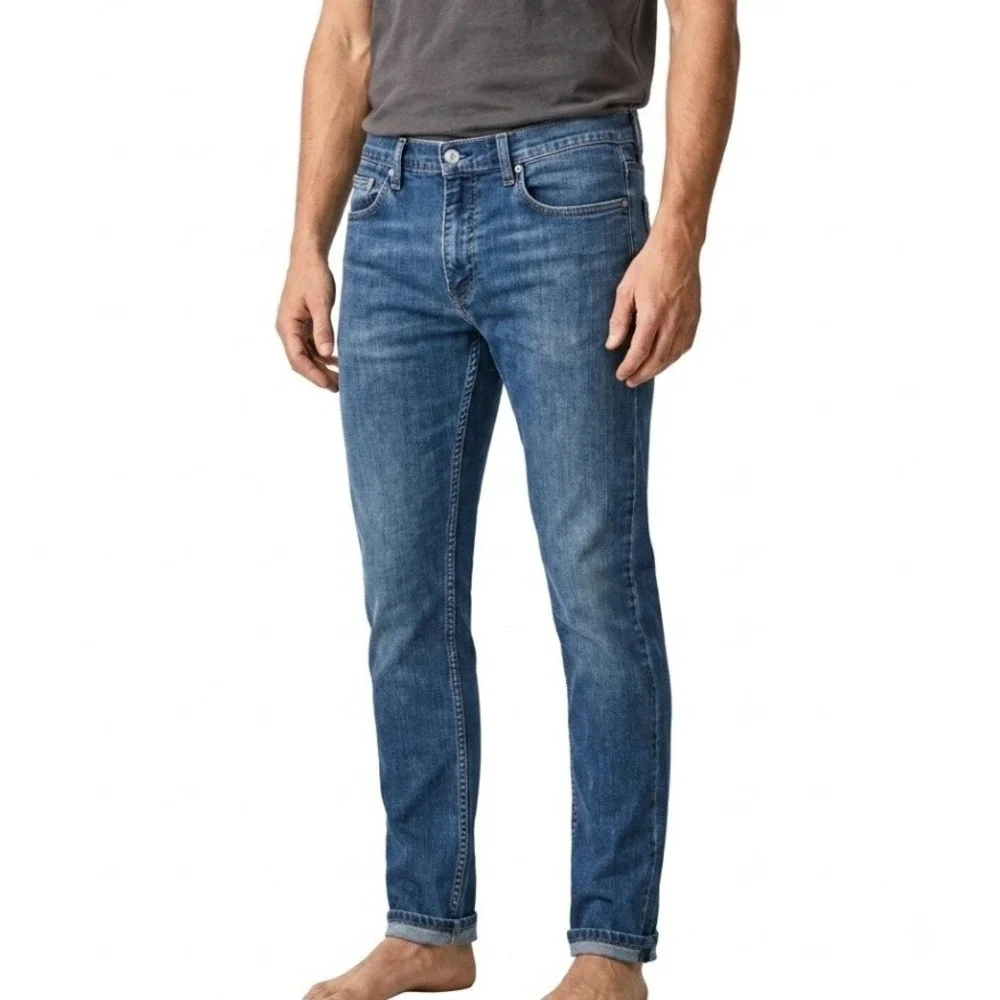 Levis Jeans Mens 32x32 Blue Medium Wash Slim Straight‎ Stretch Denim Casual Y2K